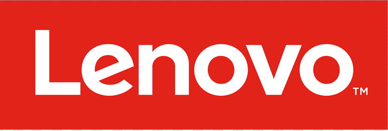 Lenovo company logo in red and white.