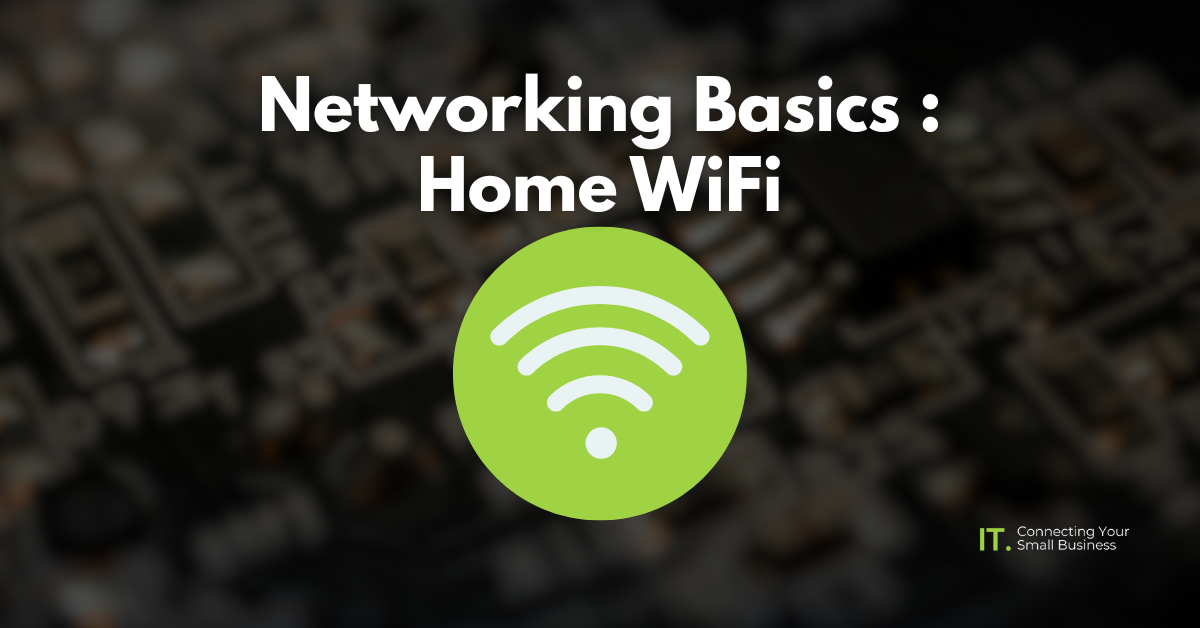 Home WiFi network illustration with router icon and glowing connection lines — MerkenIT Networking Basics